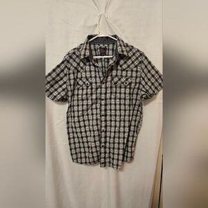 Classic Black and White Plaid Men's Shirt